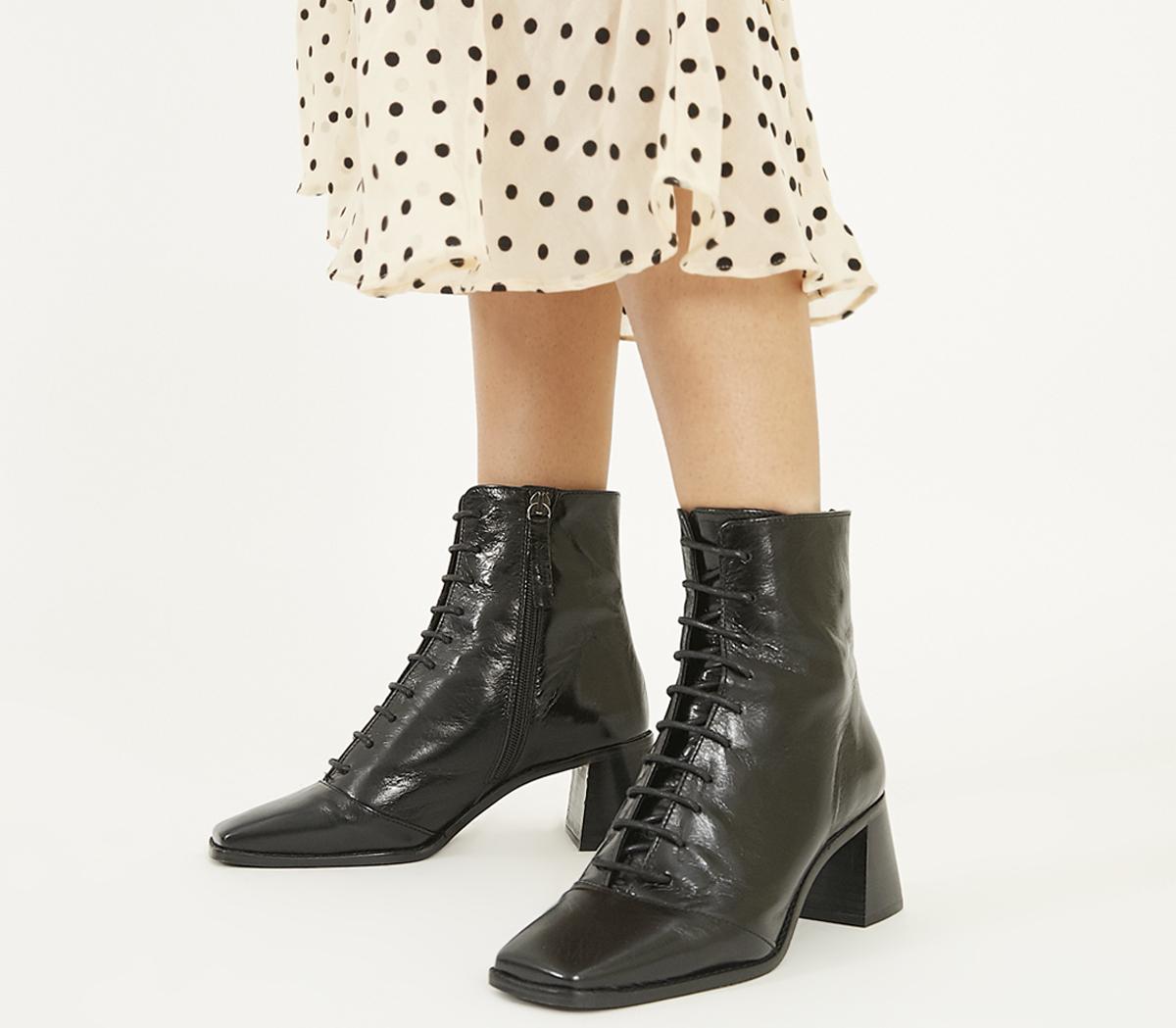 office black lace up boots