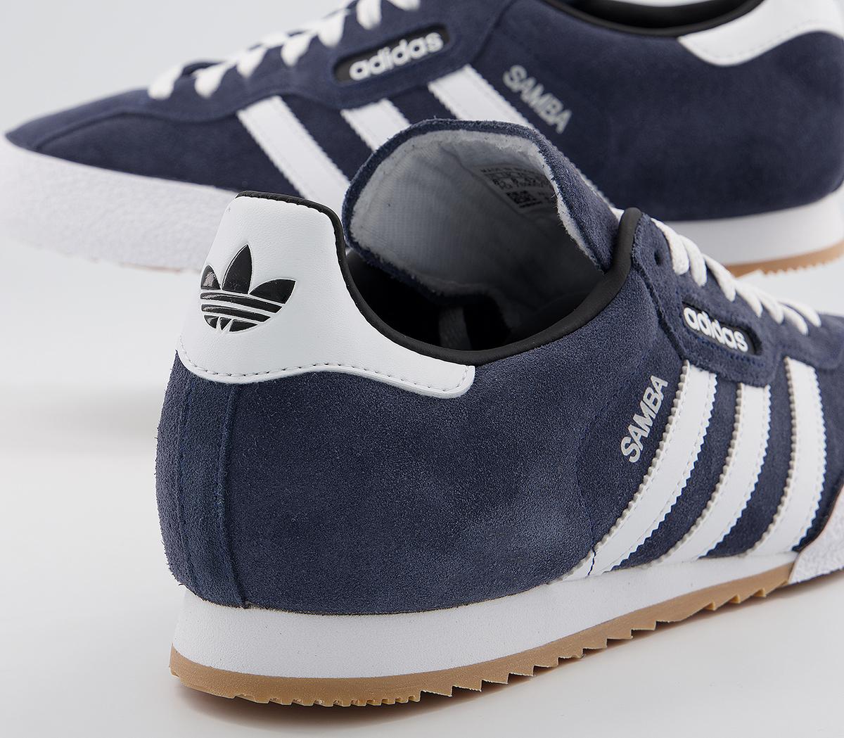 adidas Samba Super Suede Trainers Navy Running White - Unisex Sports