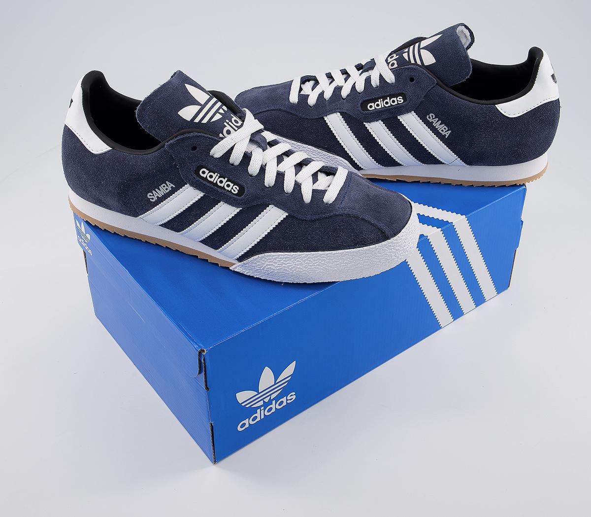 adidas gazelle silver green womens Adidas Samba Sam Super Suede navy blue shoes – Refitted main image 1