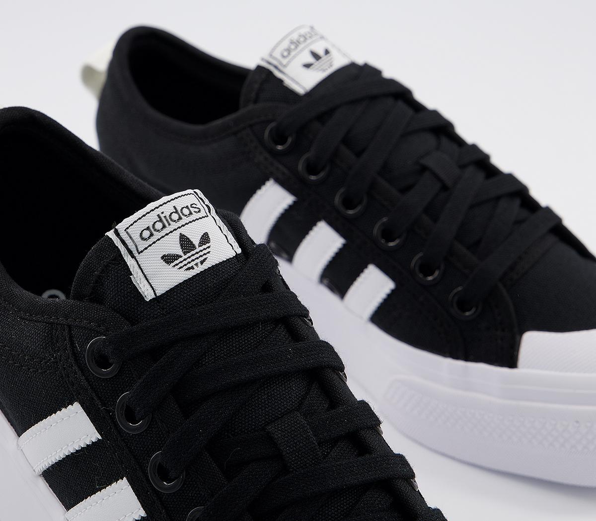 adidasNizza Platform TrainersBlack White