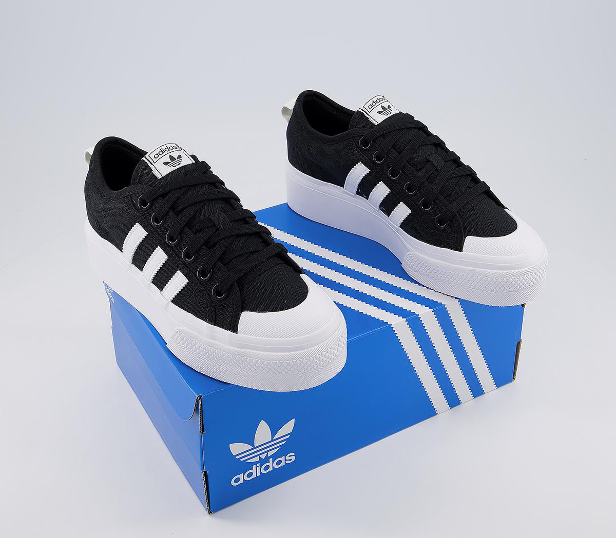 adidasNizza Platform TrainersBlack White