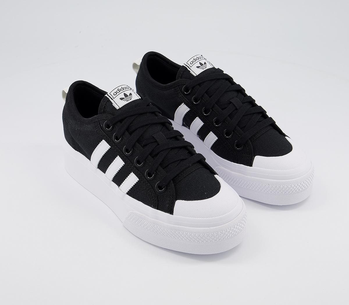 adidasNizza Platform TrainersBlack White
