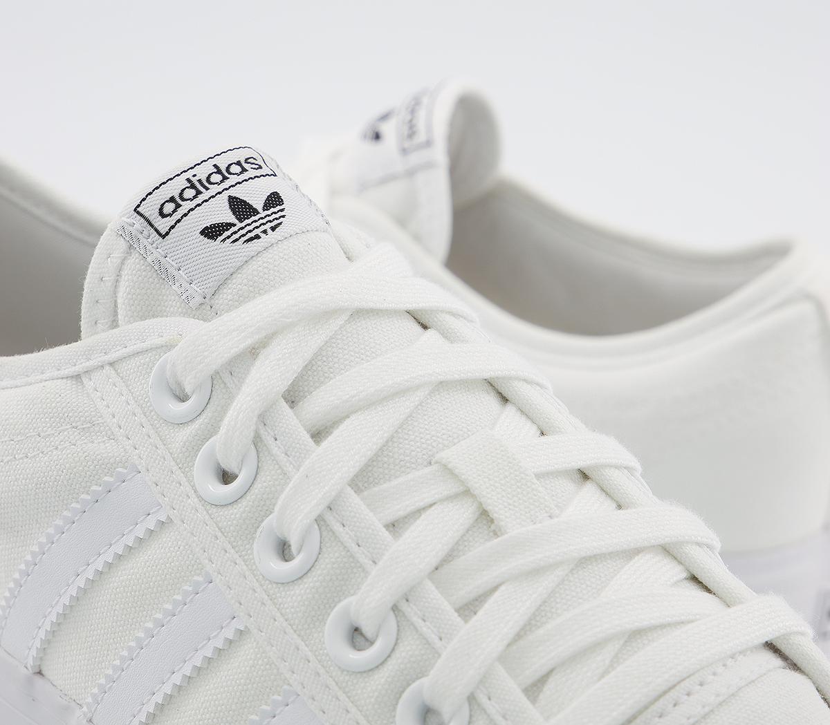 adidas Nizza Platform Trainers White White White - Women's Trainers