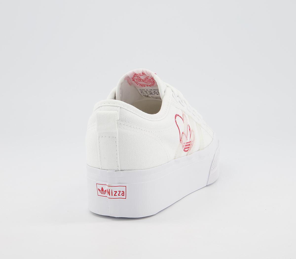 adidasNizza Platform TrainersWhite Red Gum
