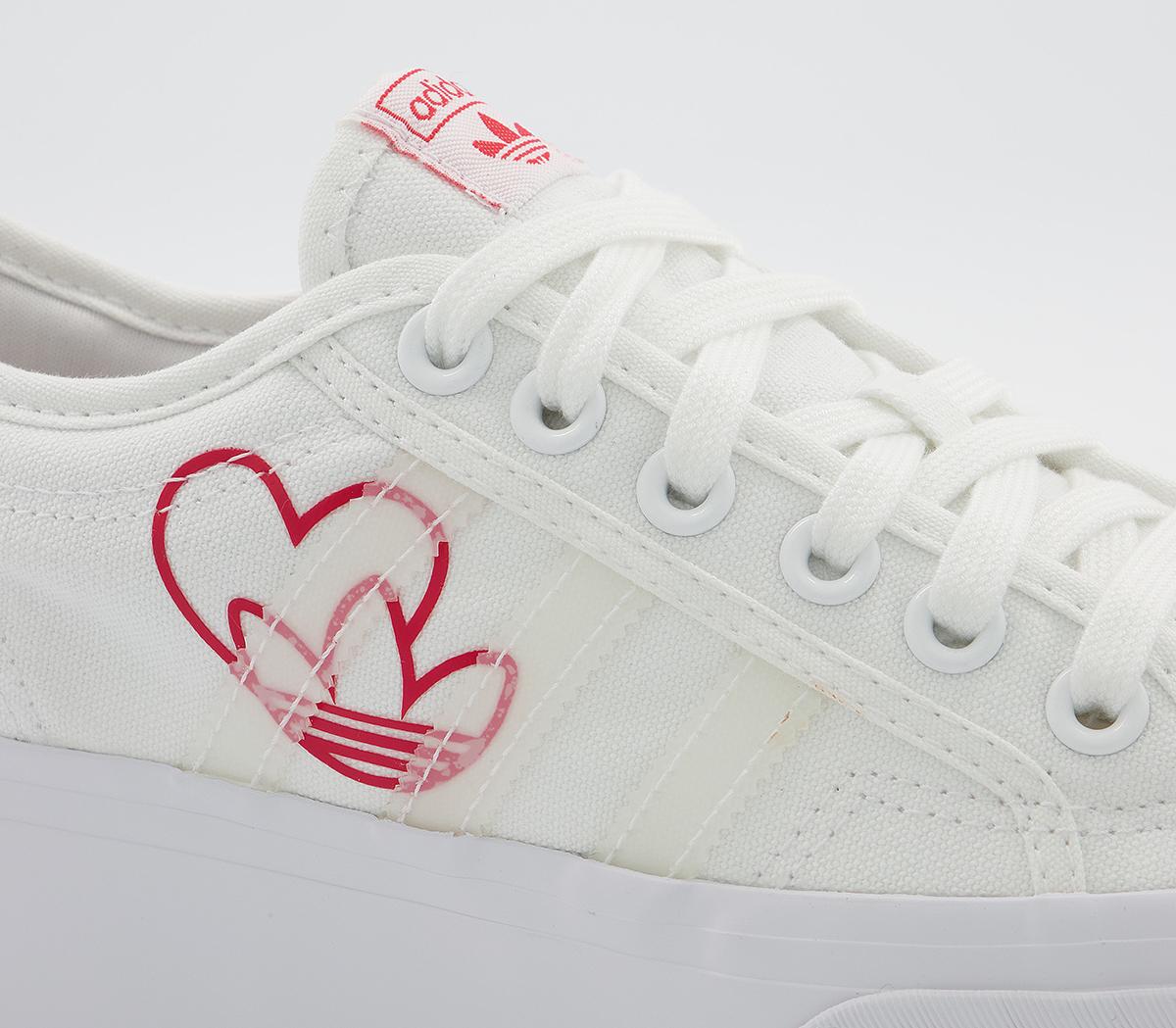 adidasNizza Platform TrainersWhite Red Gum