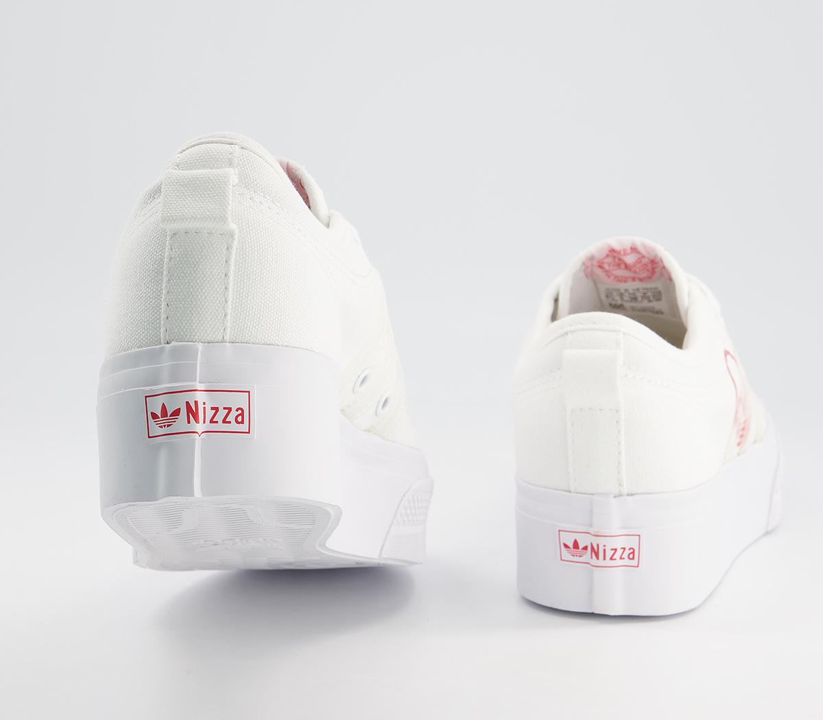 adidasNizza Platform TrainersWhite Red Gum
