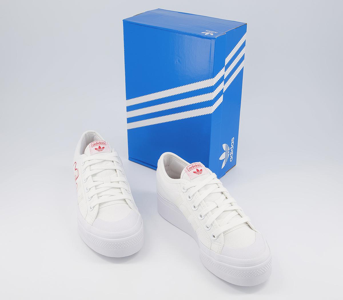 adidasNizza Platform TrainersWhite Red Gum