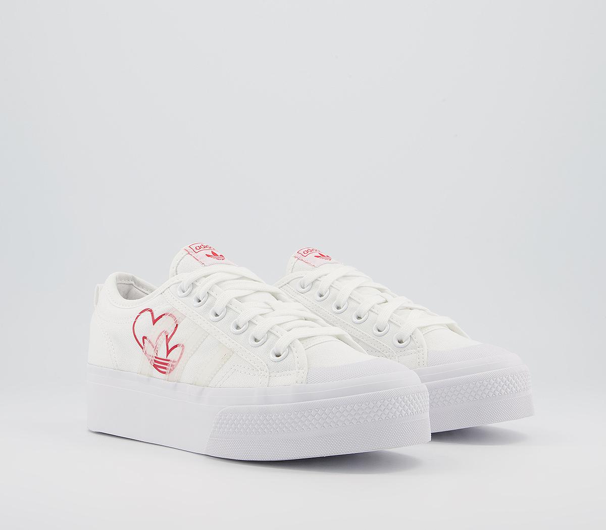 adidasNizza Platform TrainersWhite Red Gum