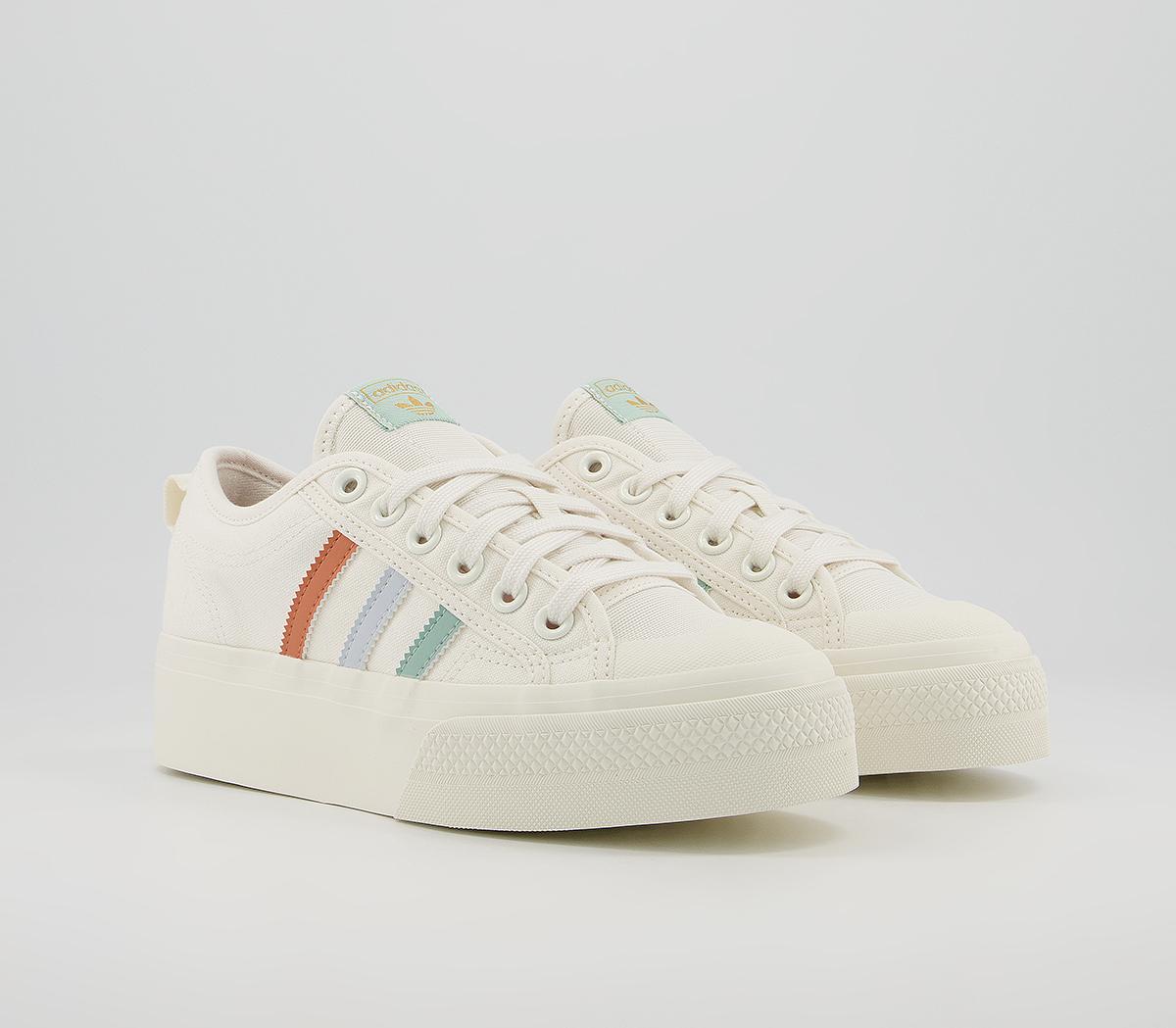 adidas Nizza Platform Trainers Off White Blue Copper Green Gold ...