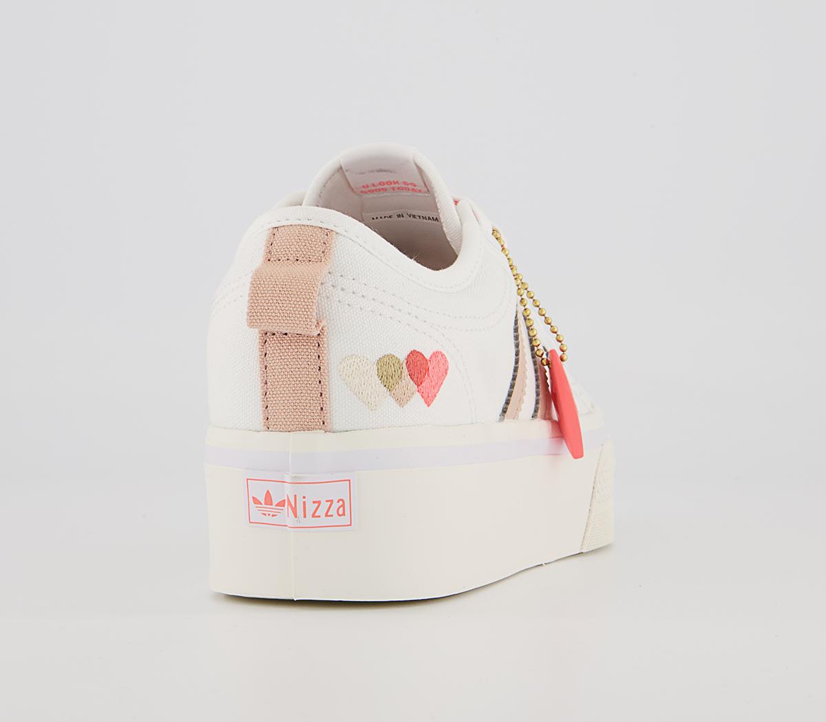 adidas Nizza Platform Trainers adidas Nizza Platform Trainers White Halo Blush Vivid Red