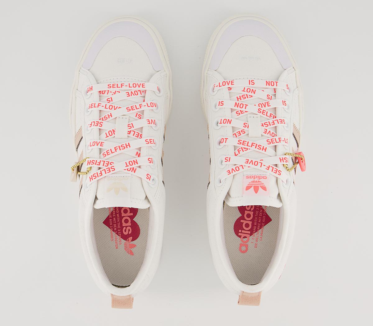 adidas Nizza Platform Trainers adidas Nizza Platform Trainers White Halo Blush Vivid Red