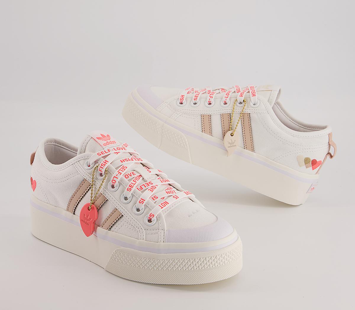 adidas Nizza Platform Trainers adidas Nizza Platform Trainers White Halo Blush Vivid Red