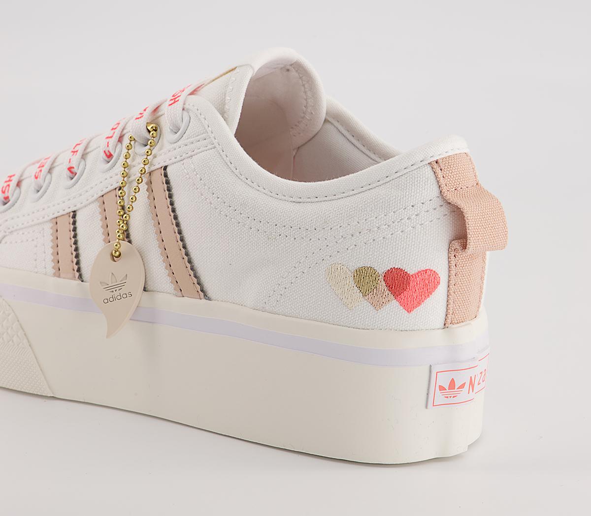 adidas Nizza Platform Trainers adidas Nizza Platform Trainers White Halo Blush Vivid Red