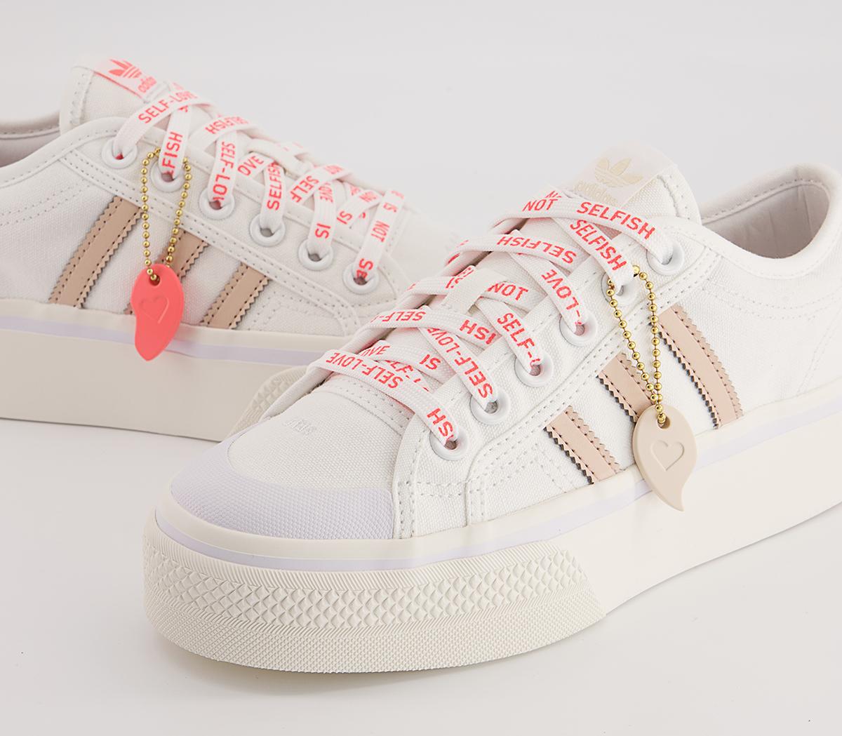 adidas Nizza Platform Trainers adidas Nizza Platform Trainers White Halo Blush Vivid Red
