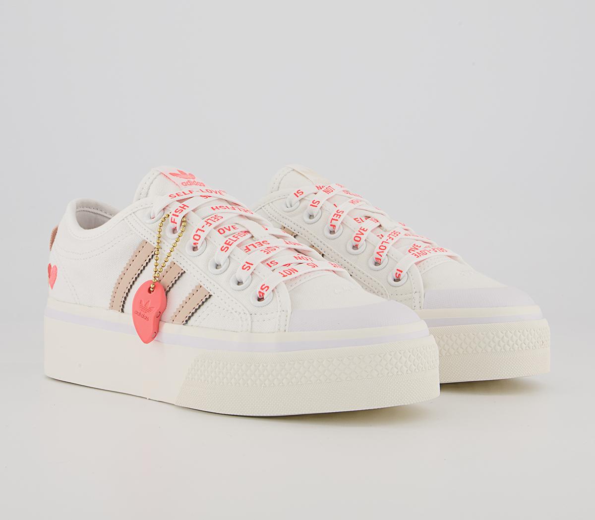adidas Nizza Platform Trainers adidas Nizza Platform Trainers White Halo Blush Vivid Red