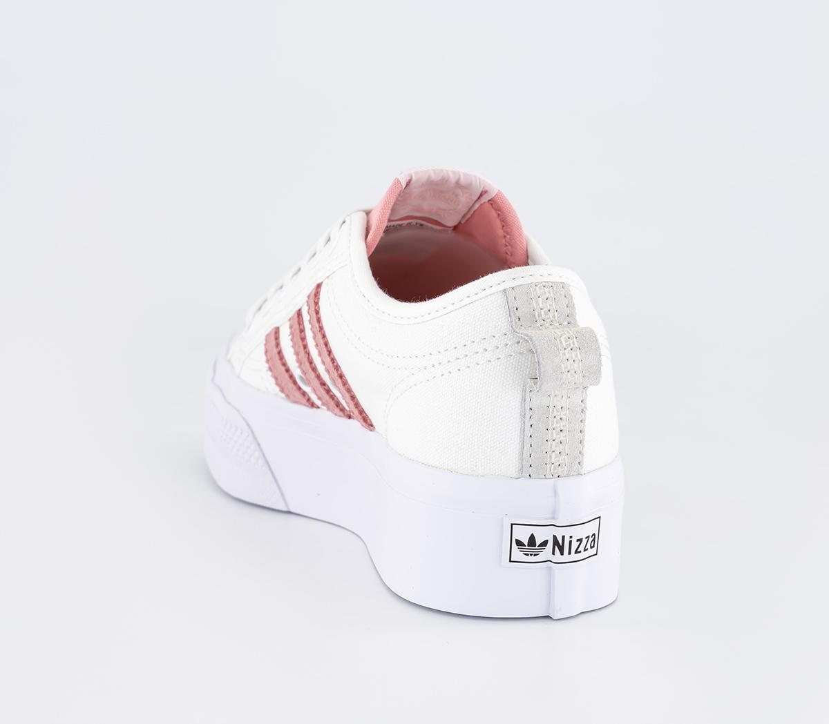 adidasNizza Platform Trainers White Clear Pink White