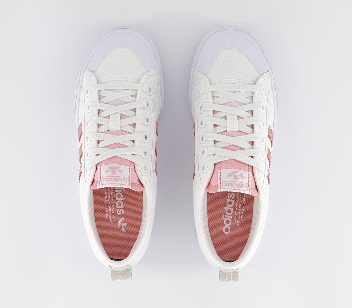 adidasNizza Platform Trainers White Clear Pink White