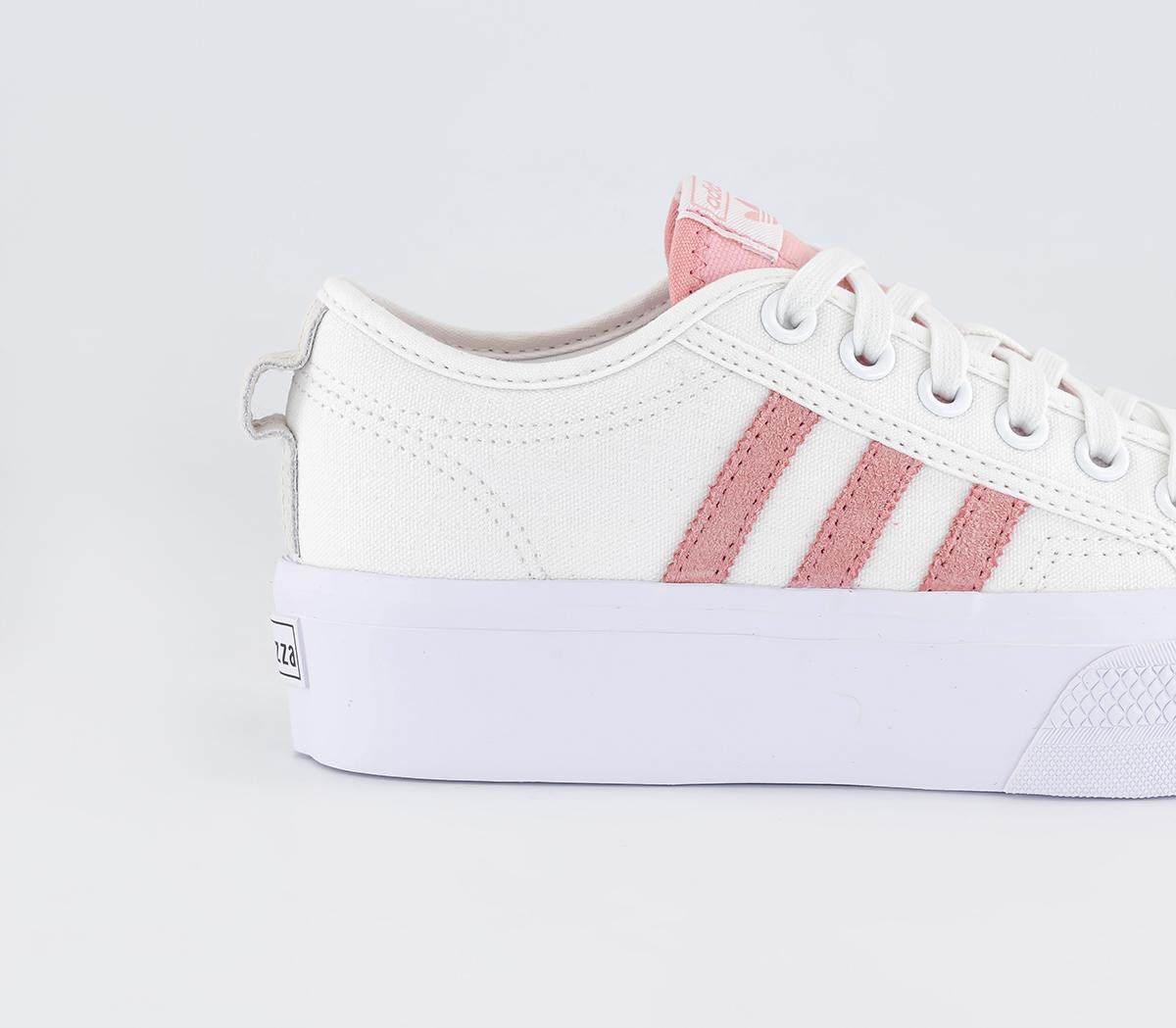 adidas Nizza Platform Trainers White Clear Pink White Women's Trainers