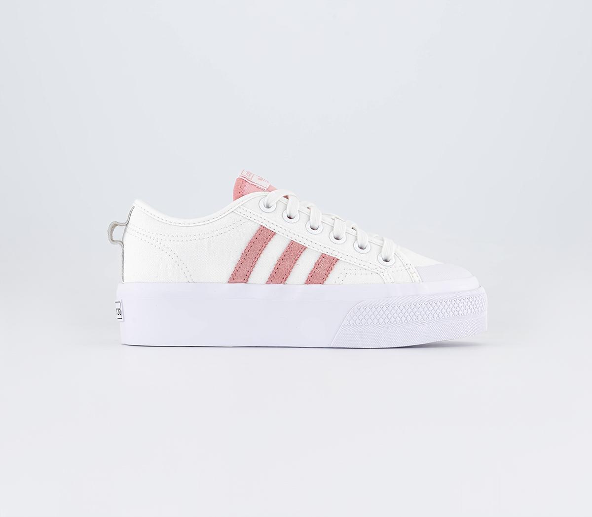 adidasNizza Platform Trainers White Clear Pink White