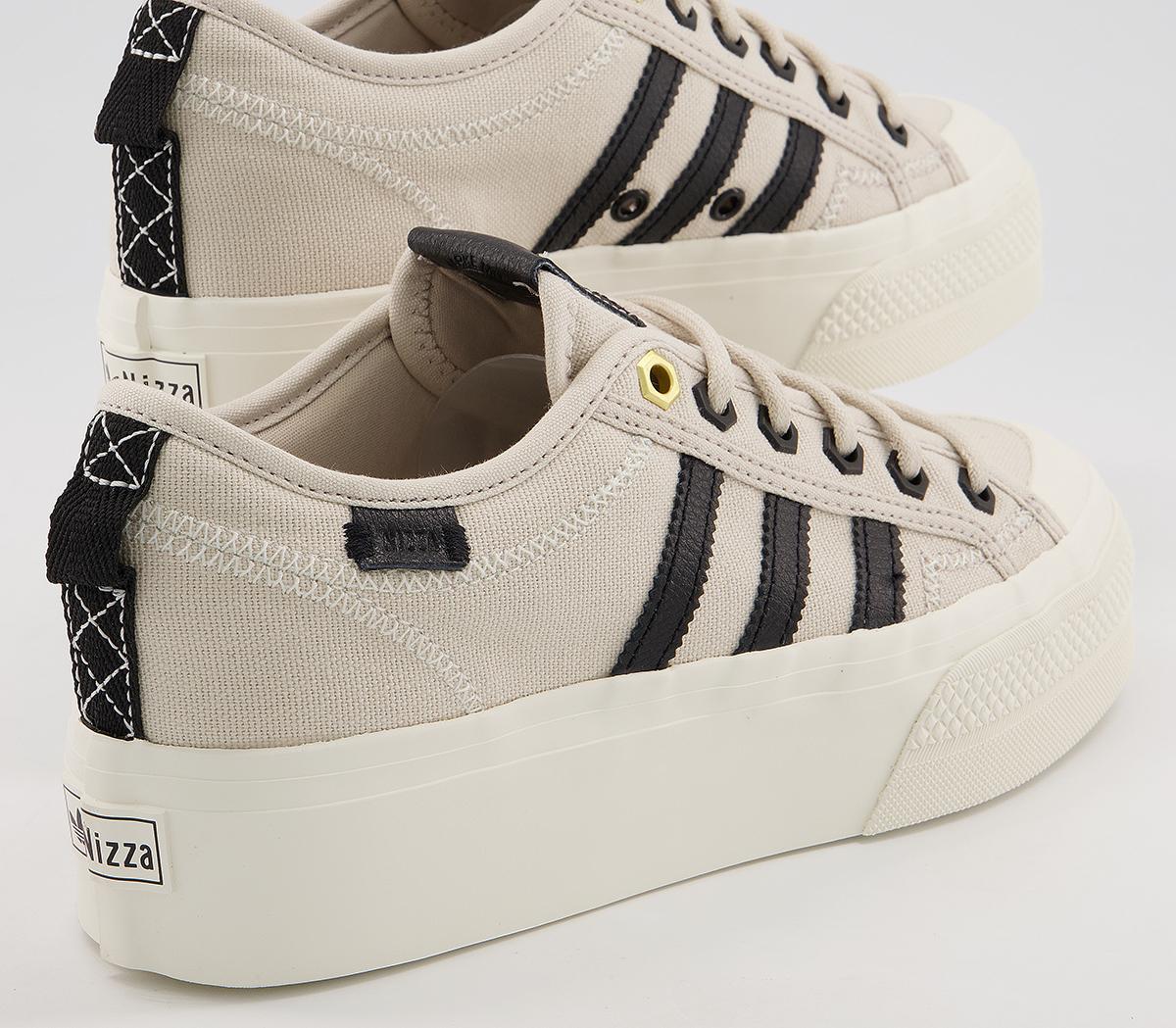 adidasNizza Platform TrainersClear Brown Off White Black