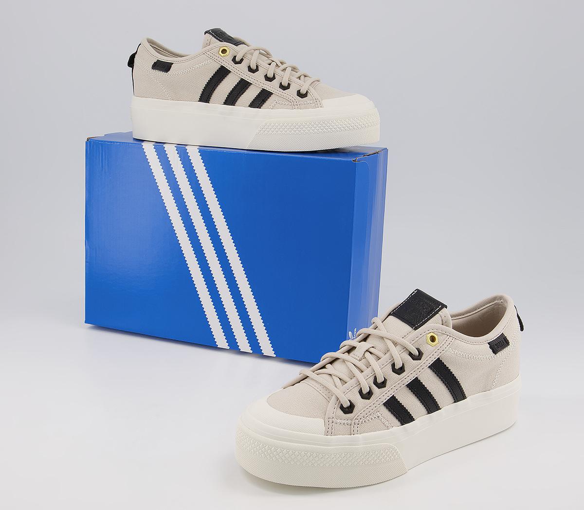 adidasNizza Platform TrainersClear Brown Off White Black