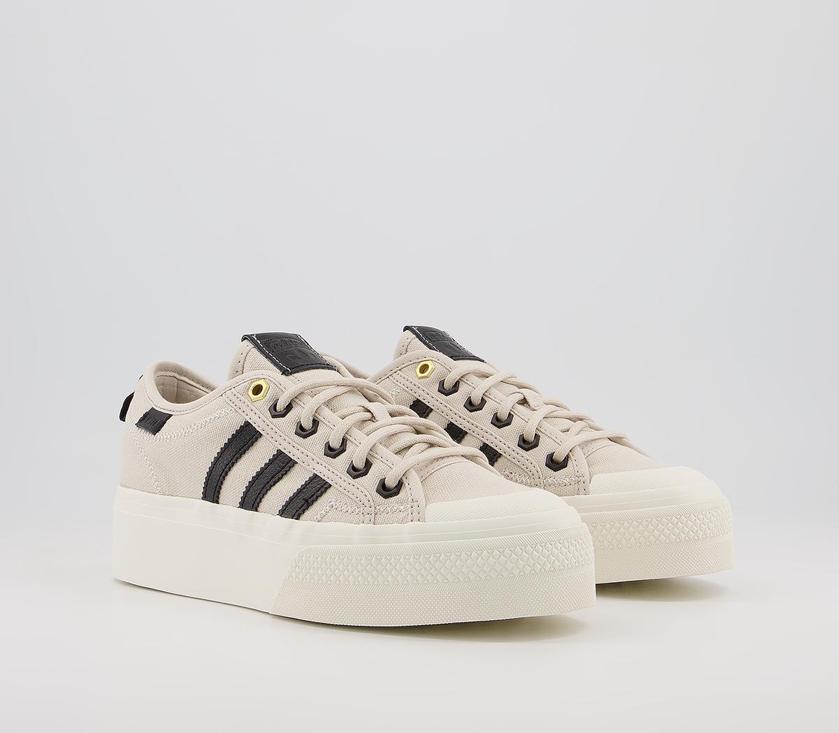 adidasNizza Platform TrainersClear Brown Off White Black