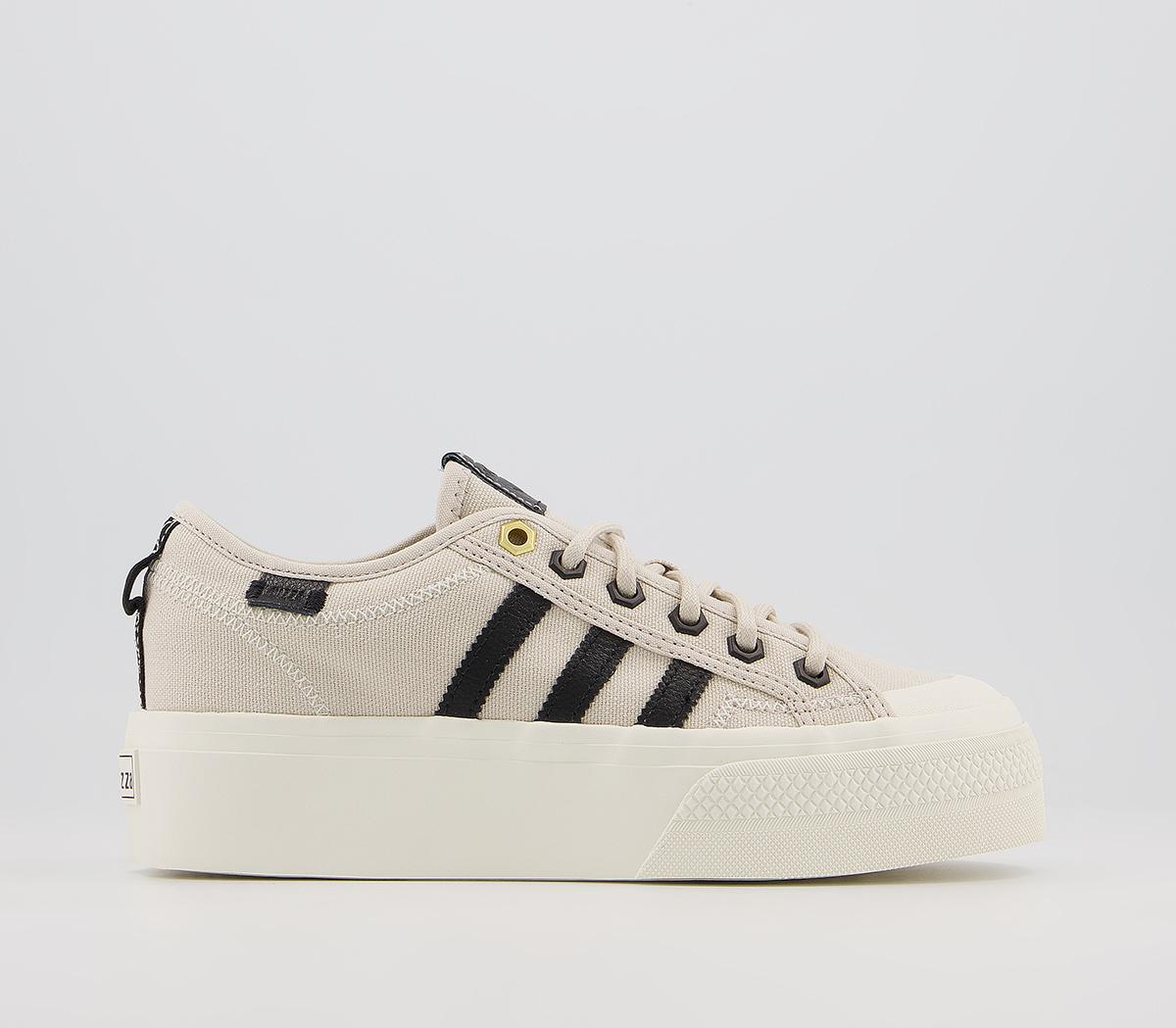 adidasNizza Platform TrainersClear Brown Off White Black