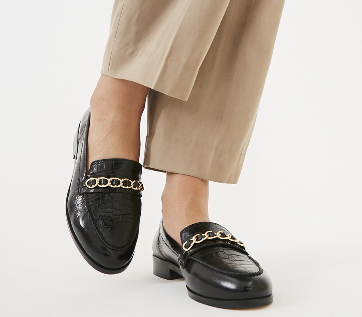 OFFICEFulfill Chain LoafersBlack Leather