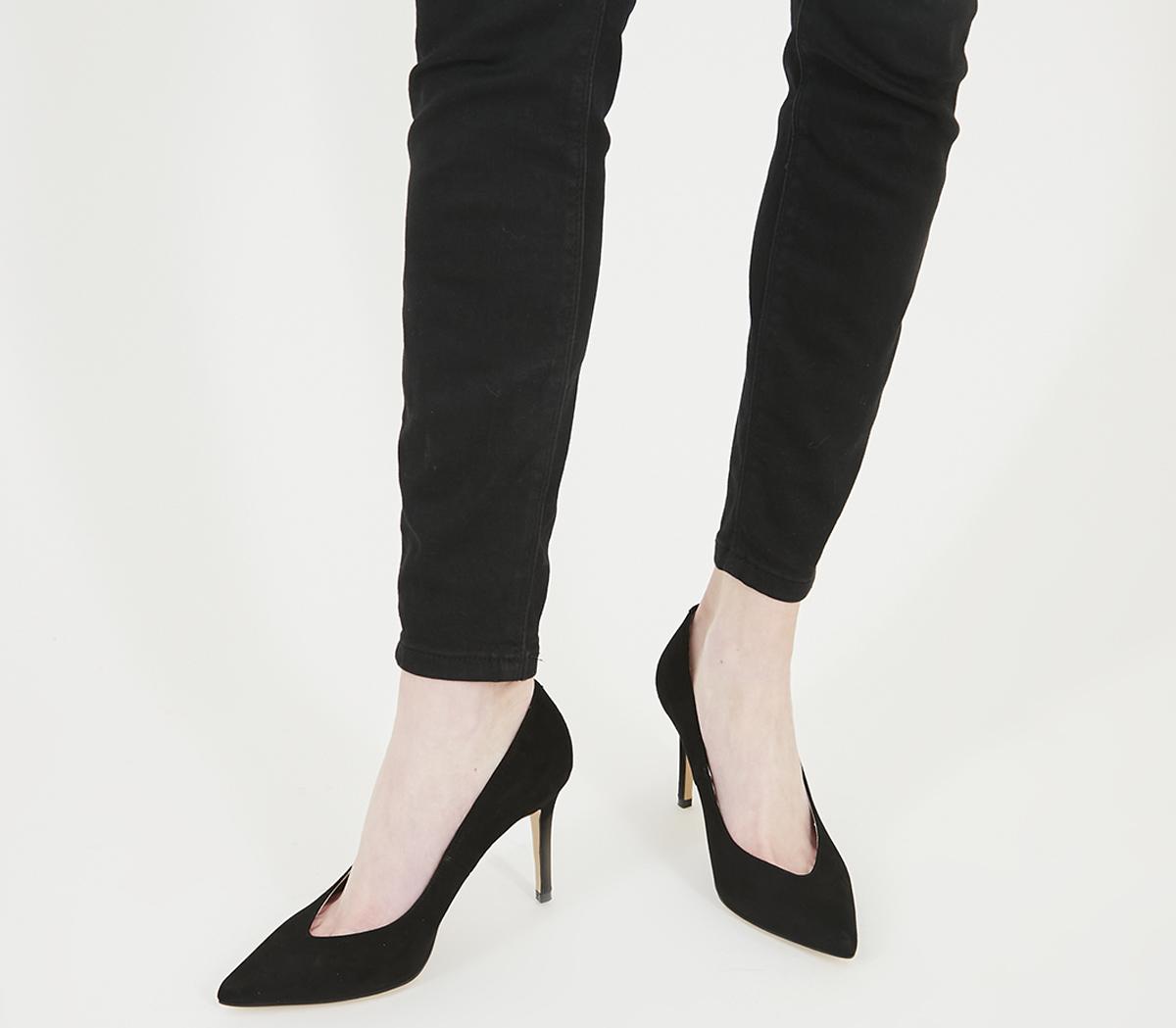 Black Suede Pump - Comfortable Heels - Ally Shoes