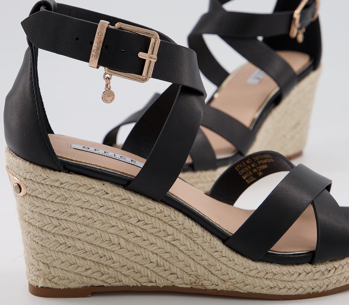 OFFICE Mythos Espadrille Wedges Black Wedges