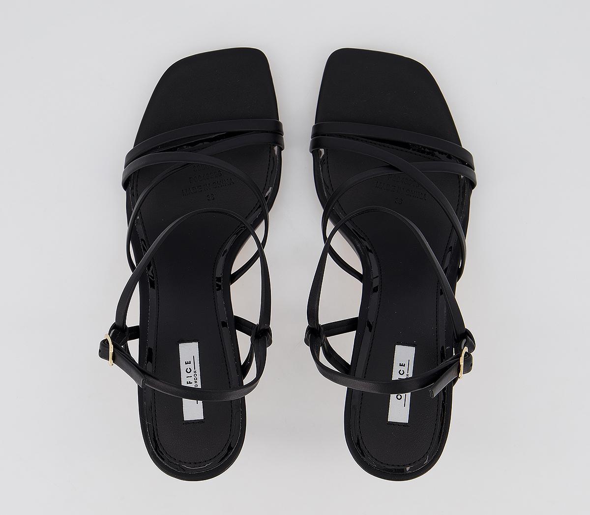 OFFICE Missy Strappy Sandals Black Mid Heels