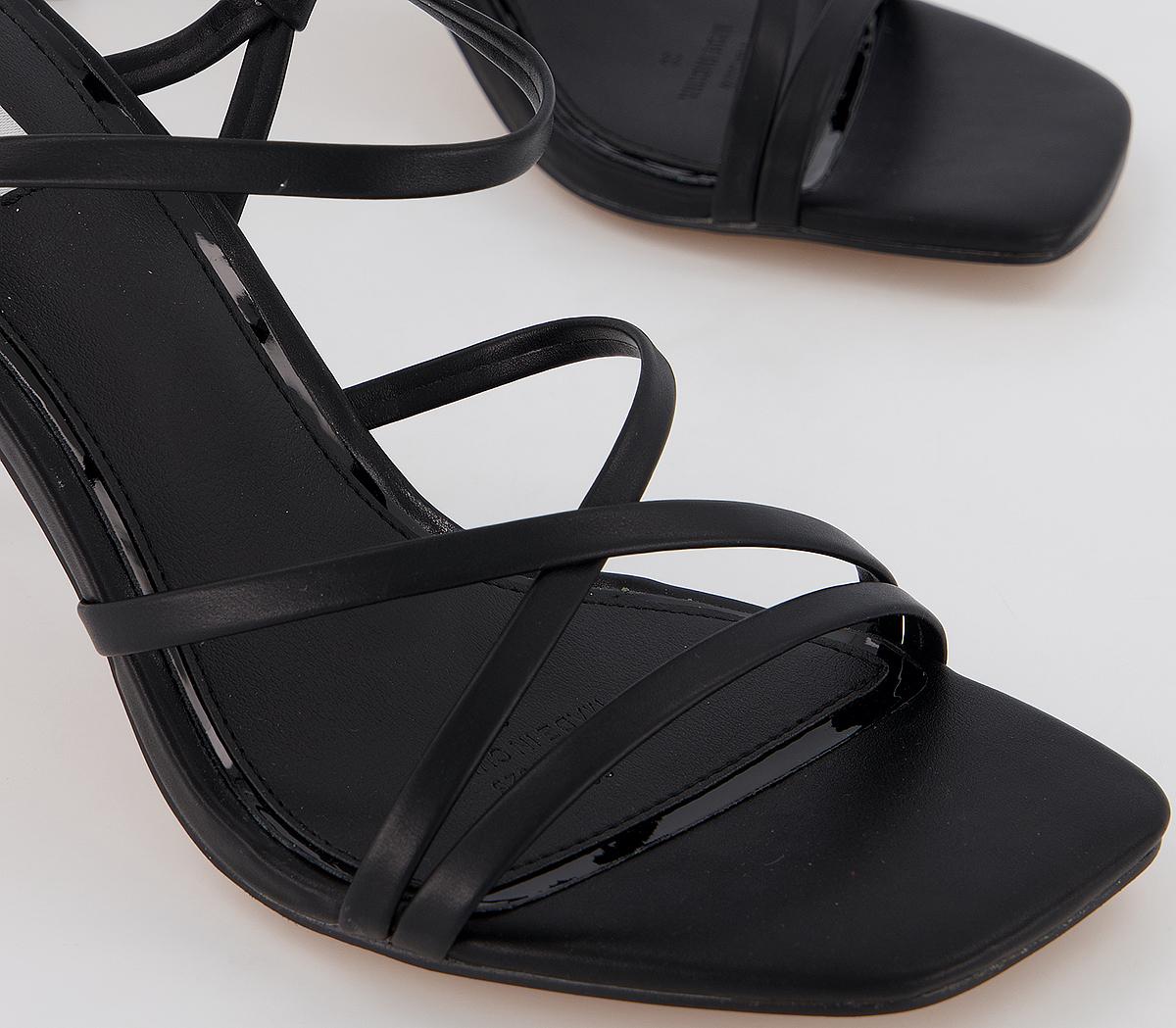 OFFICE Missy Strappy Sandals Black Mid Heels