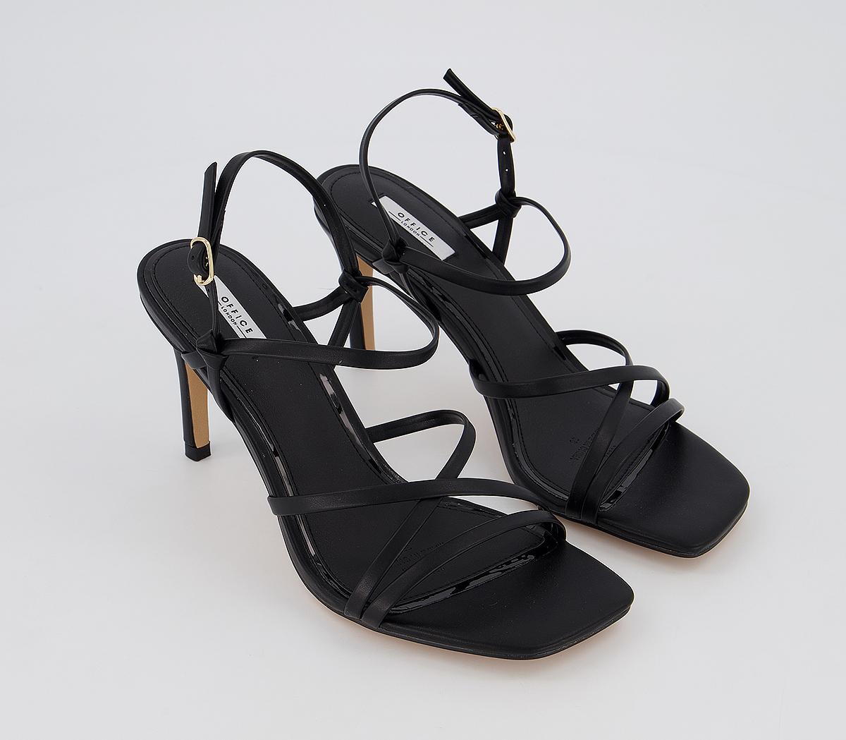 OFFICE Missy Strappy Sandals Black Mid Heels