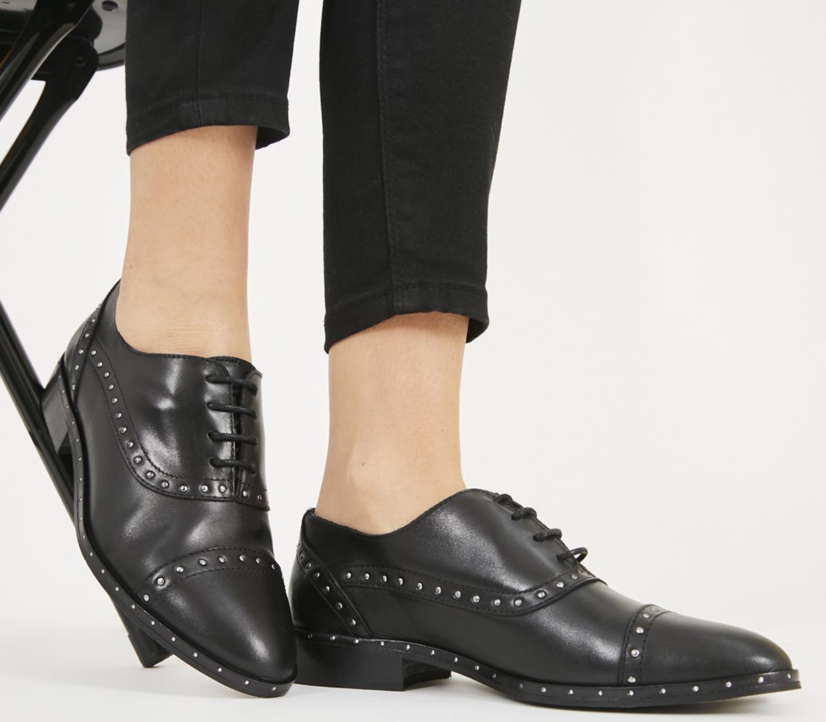 Black lace up flats womens online