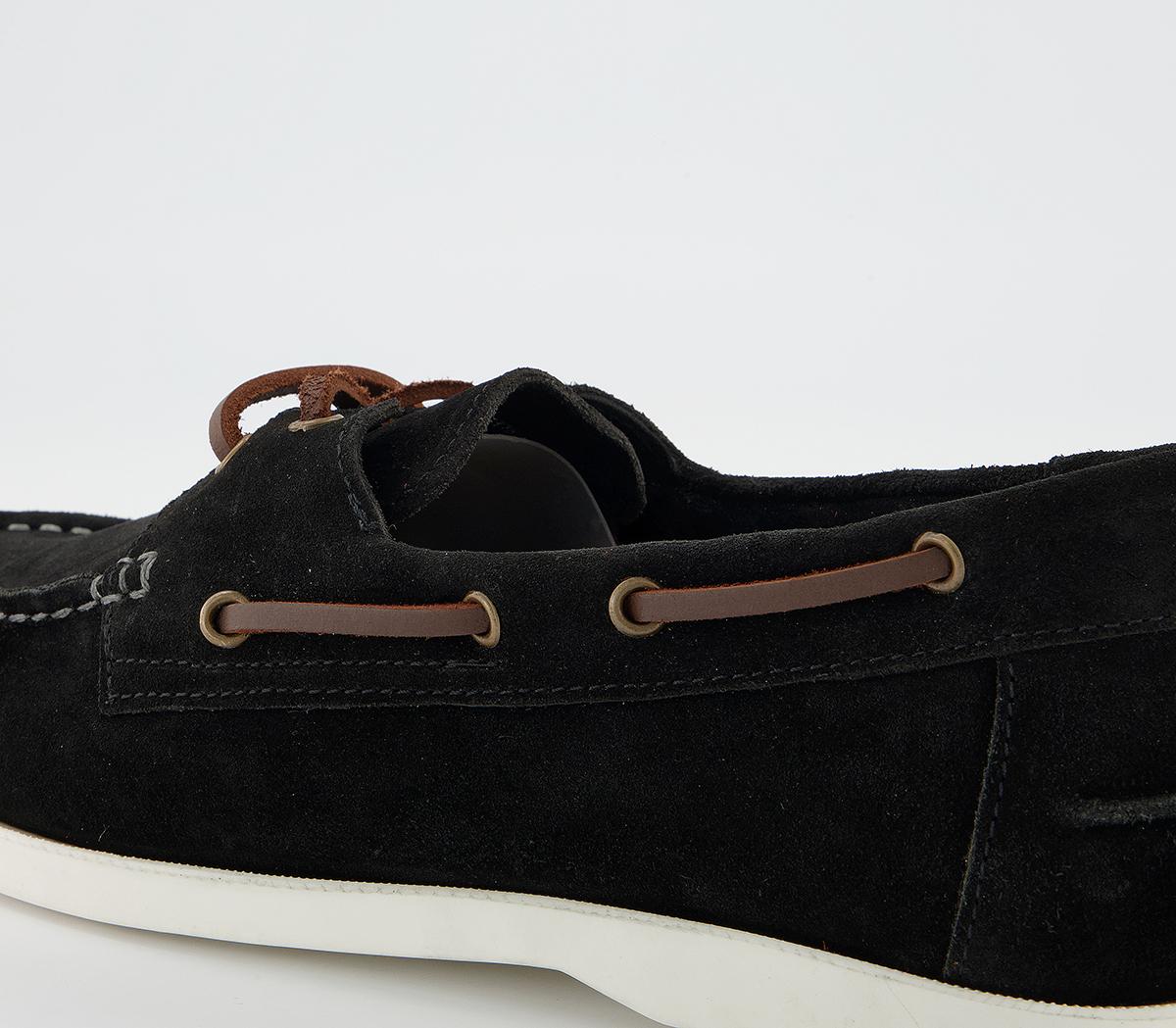 OFFICE Cabin Boat Shoes Black Suede Men's Casual Shoes