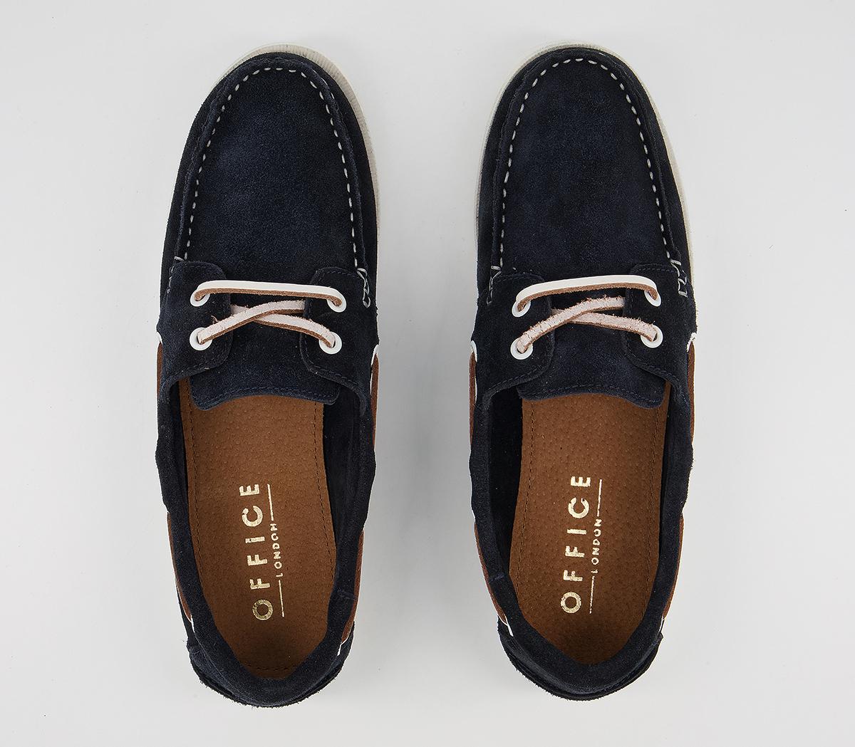 OFFICE Cabin Boat Shoes Navy Suede Men's Casual Shoes