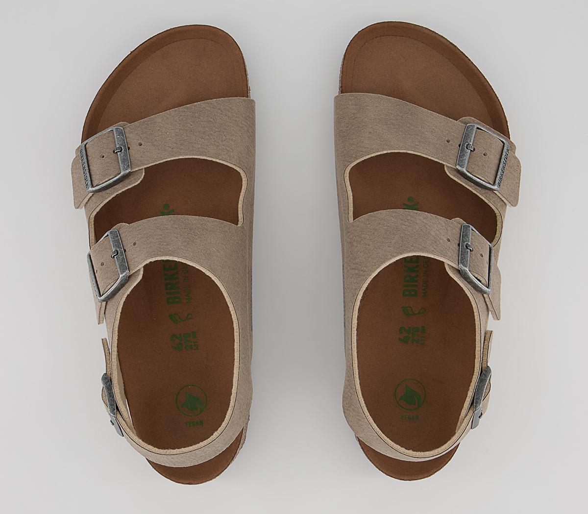 BIRKENSTOCK Milano Sandals BIRKENSTOCK Milano Sandals Desert Dust Grey Taupe Vegan