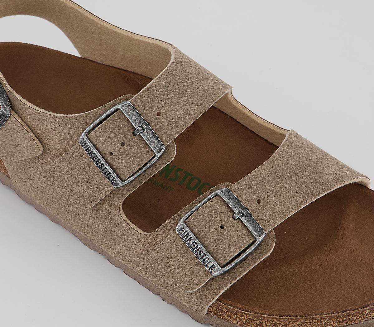 BIRKENSTOCK Milano Sandals BIRKENSTOCK Milano Sandals Desert Dust Grey Taupe Vegan