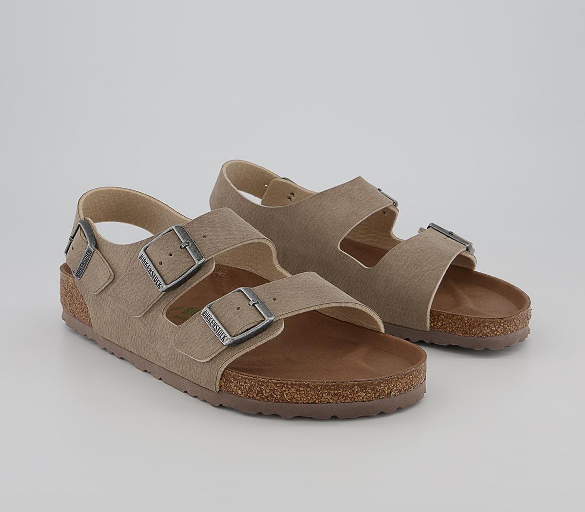 BIRKENSTOCK Milano Sandals BIRKENSTOCK Milano Sandals Desert Dust Grey Taupe Vegan