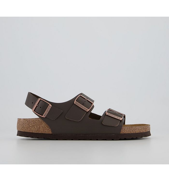 Birkenstock Milano Sandals Dark Dark Brown Leather