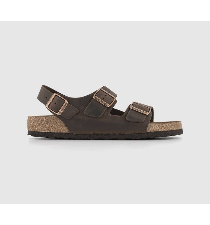 Birkenstock Milano Sandals Habanna Waxy Leather In Brown