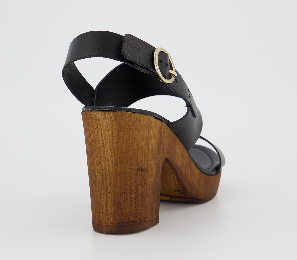 OFFICEMae- Block Heel SandalBlack Leather