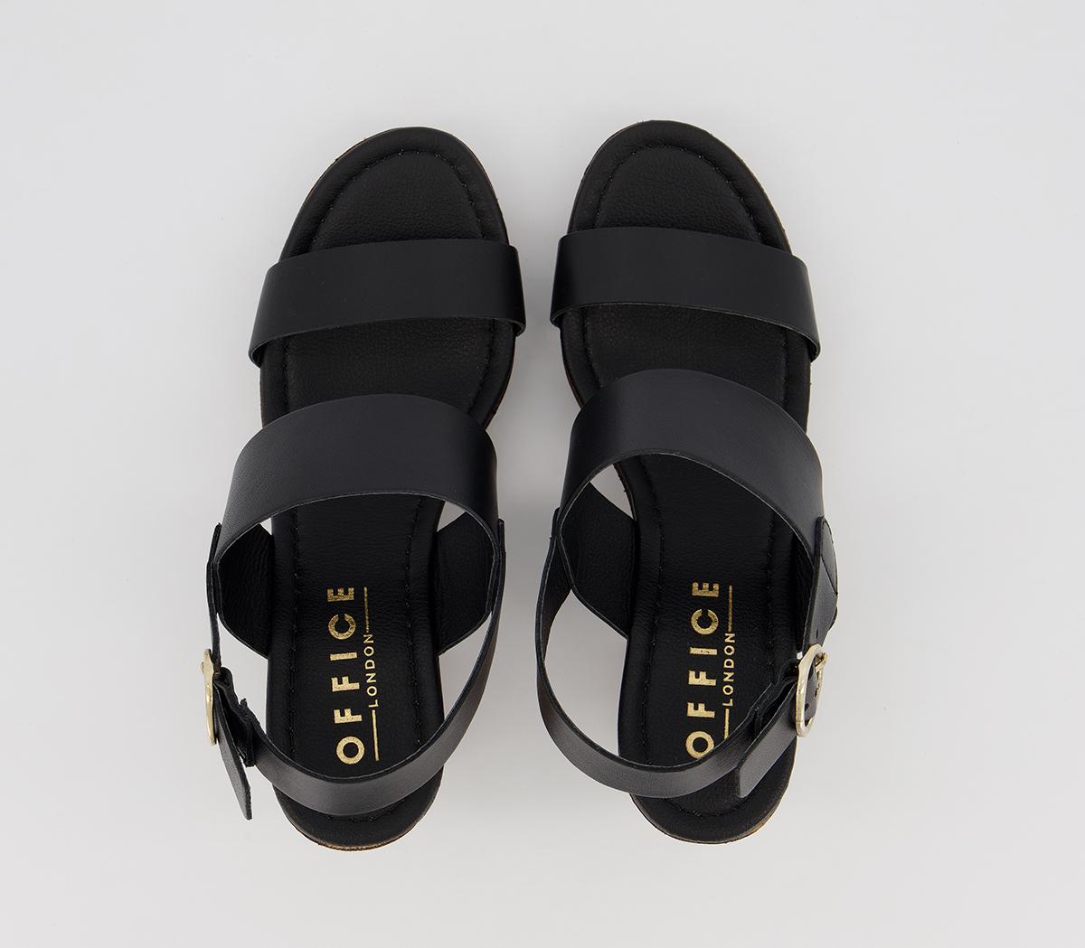 OFFICEMae- Block Heel SandalBlack Leather
