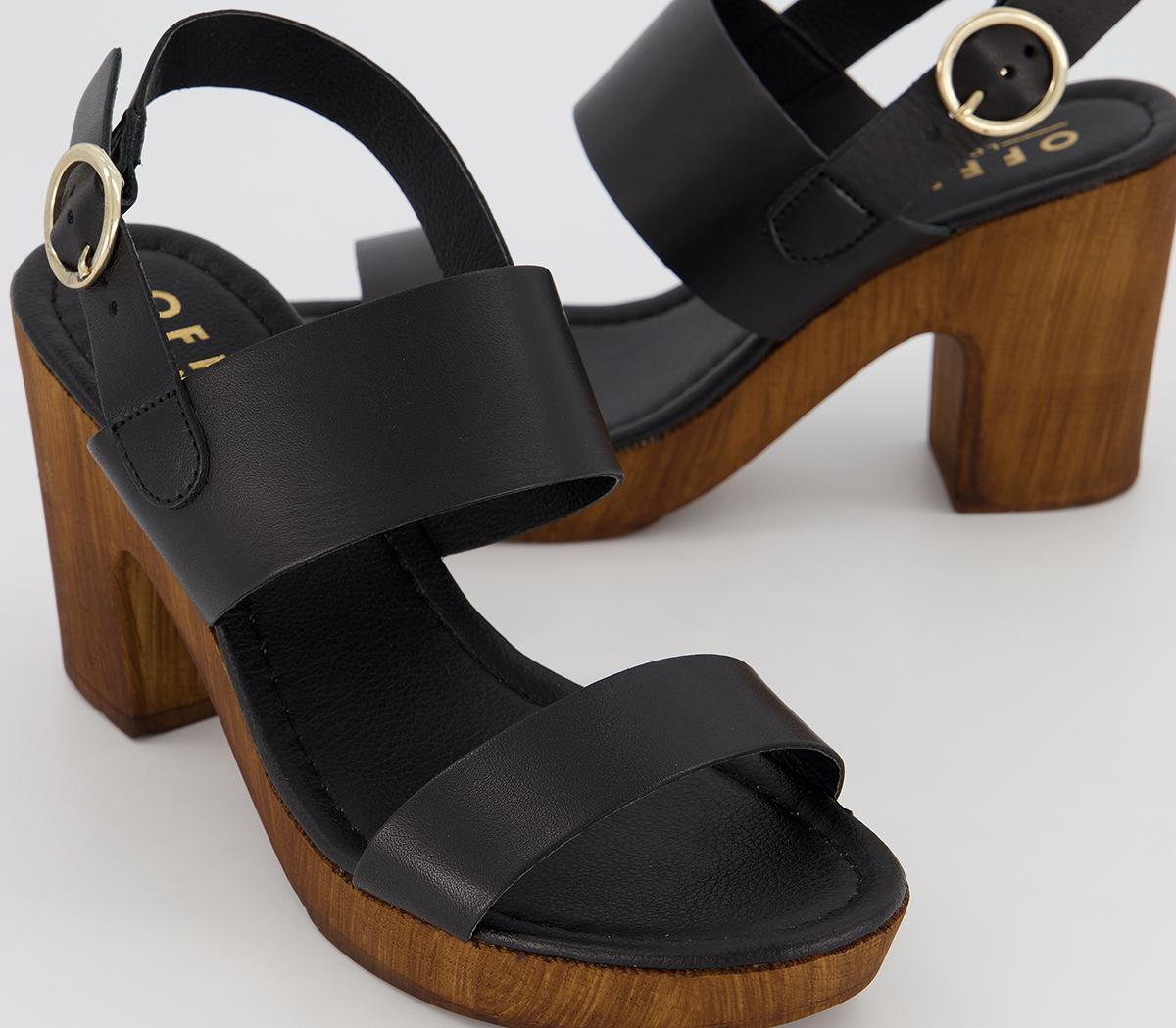 OFFICEMae- Block Heel SandalBlack Leather