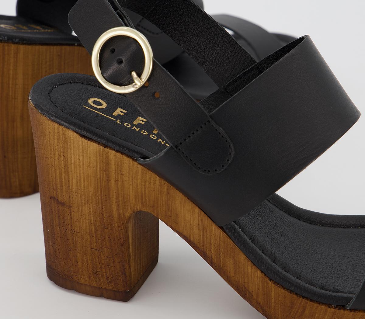 OFFICEMae- Block Heel SandalBlack Leather