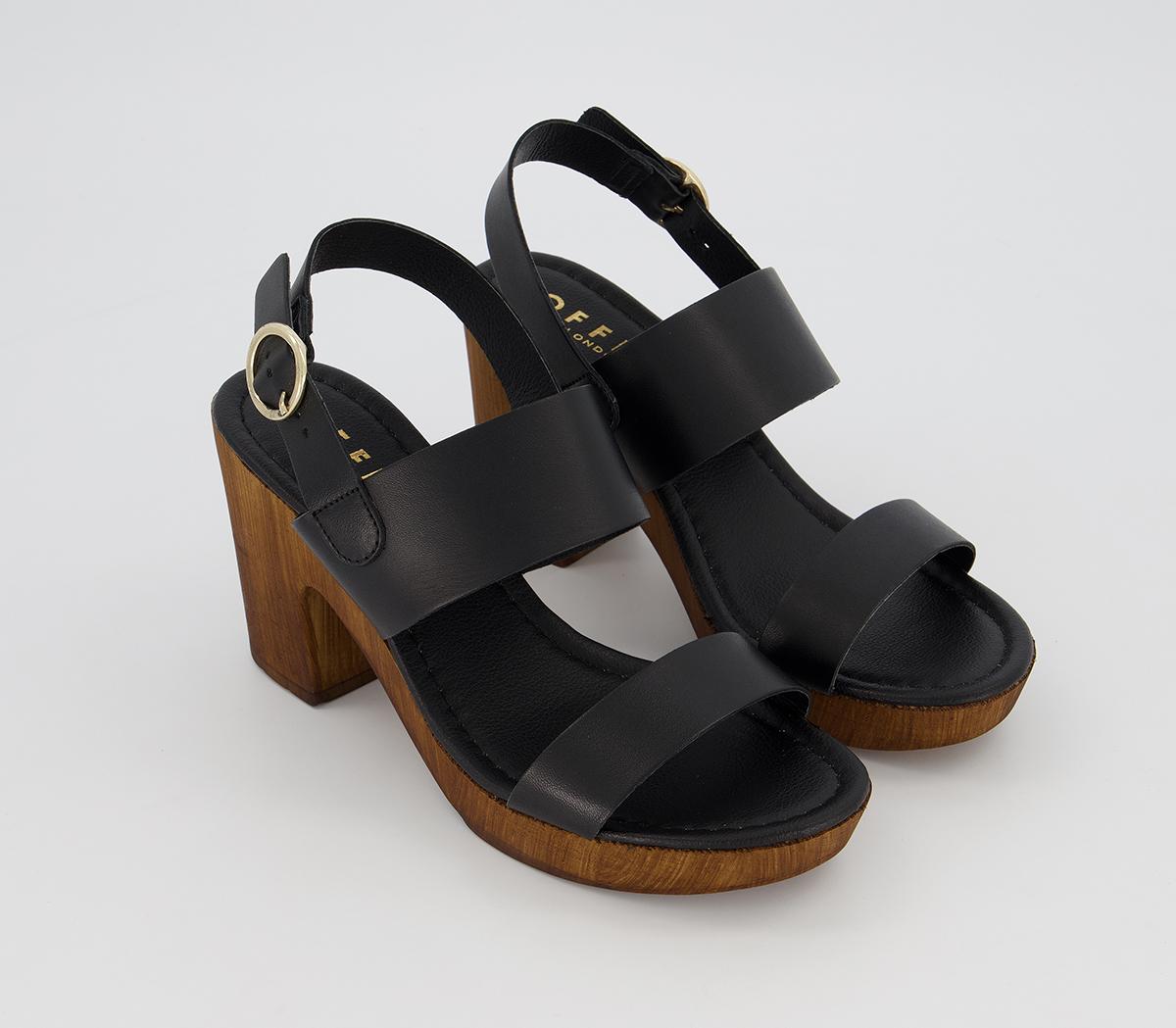 OFFICEMae- Block Heel SandalBlack Leather