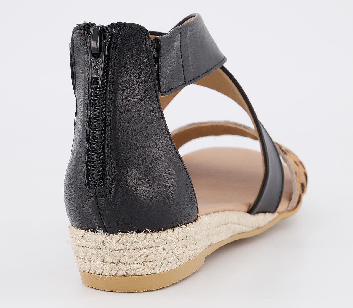 OFFICESally Espadrille Wedge Sandal OFFICESally Espadrille Wedge SandalBlack And Leopard Pony