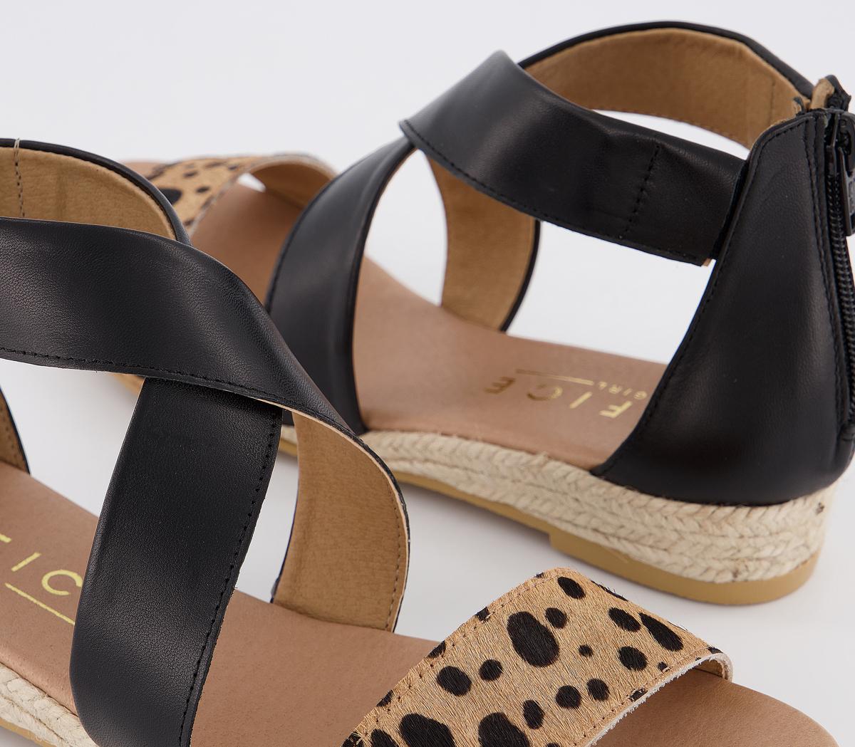 OFFICESally Espadrille Wedge Sandal OFFICESally Espadrille Wedge SandalBlack And Leopard Pony