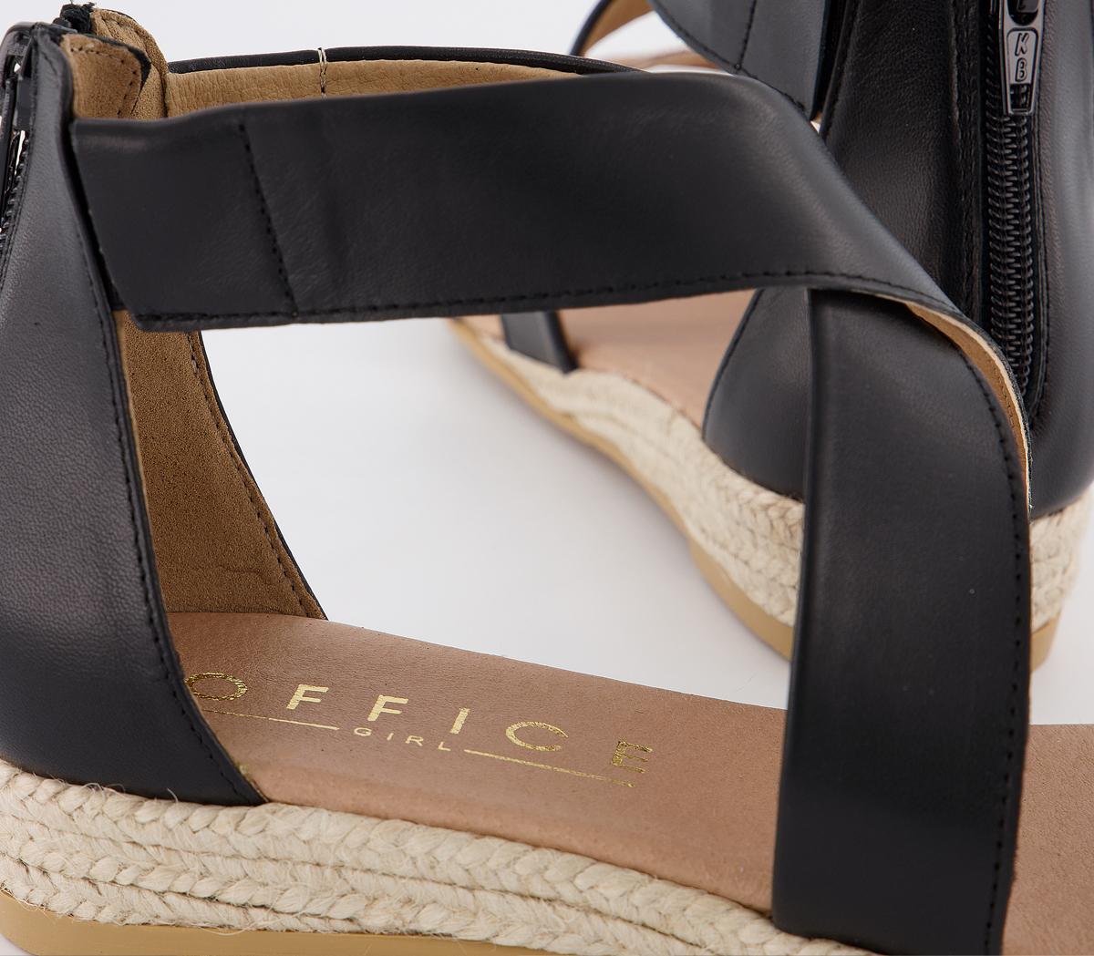 OFFICESally Espadrille Wedge Sandal OFFICESally Espadrille Wedge SandalBlack And Leopard Pony