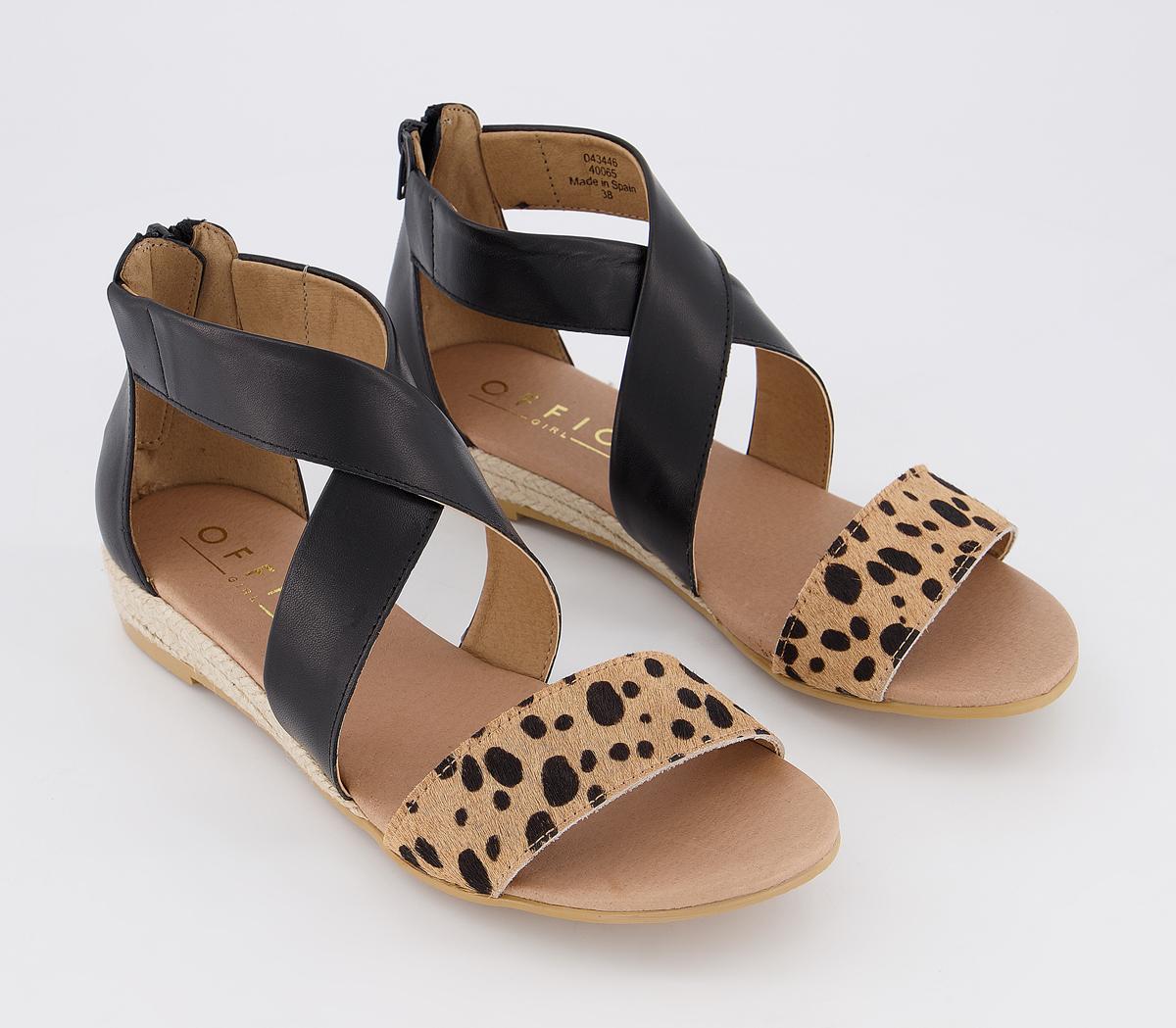 OFFICESally Espadrille Wedge Sandal OFFICESally Espadrille Wedge SandalBlack And Leopard Pony